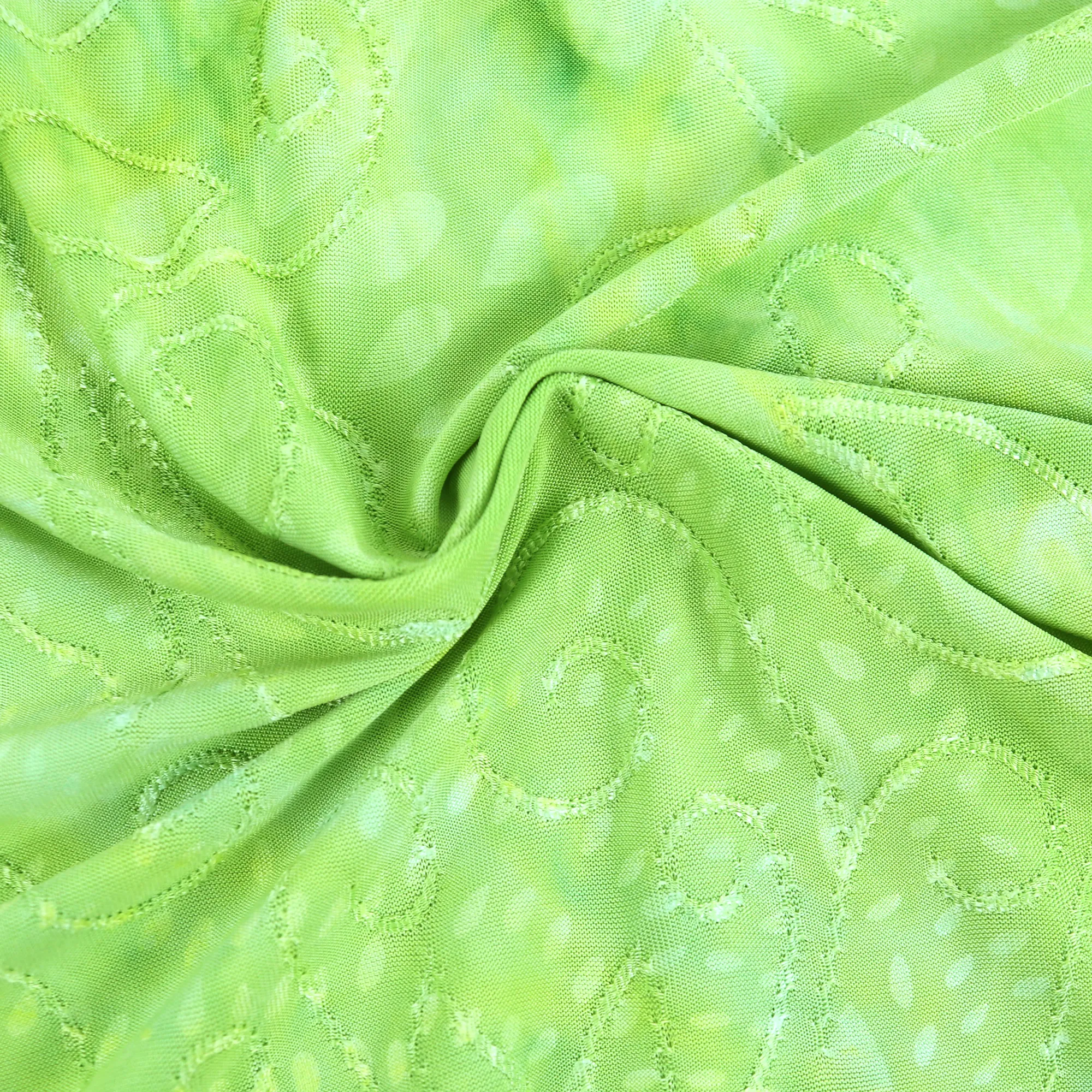 55" 5 Color 190GSM Leaf Pattern Tie-Dyed Knit Jacquard Fabric by the Yard
