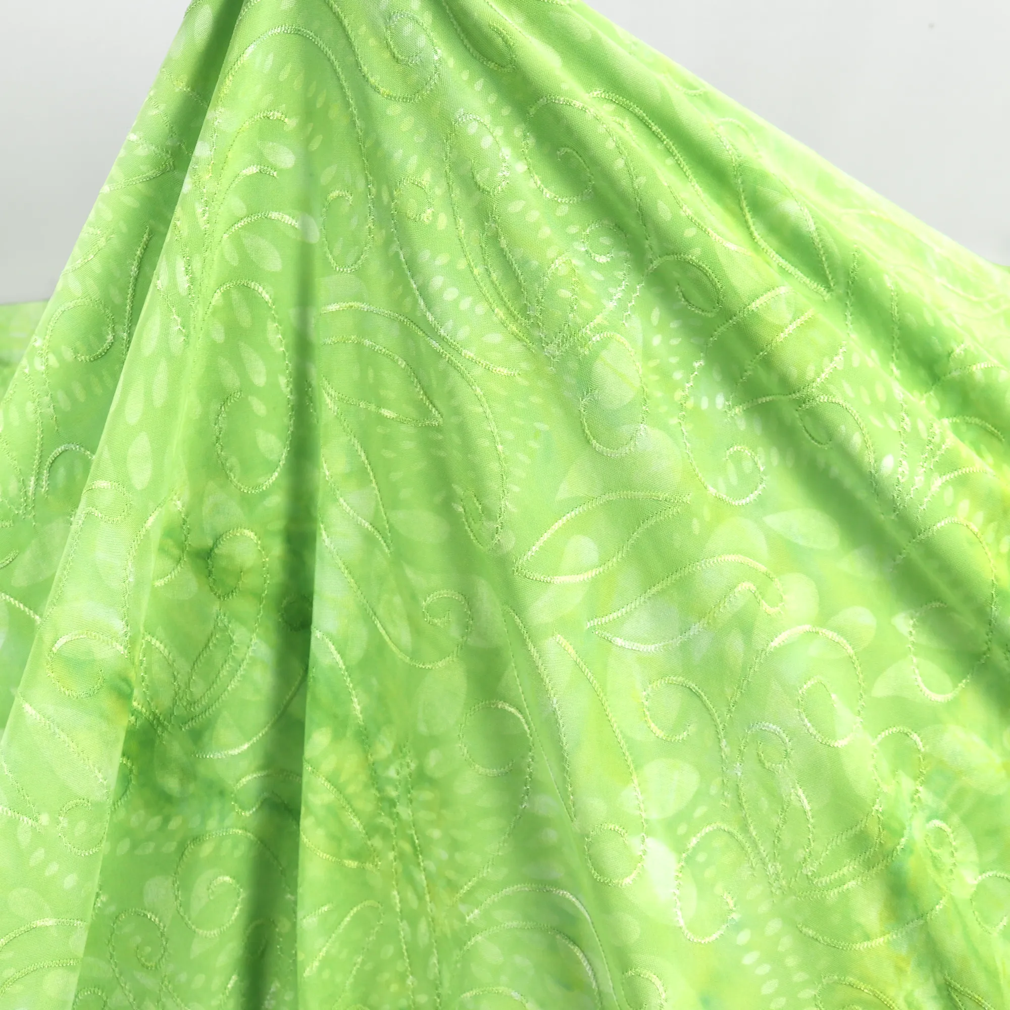 55" 5 Color 190GSM Leaf Pattern Tie-Dyed Knit Jacquard Fabric by the Yard
