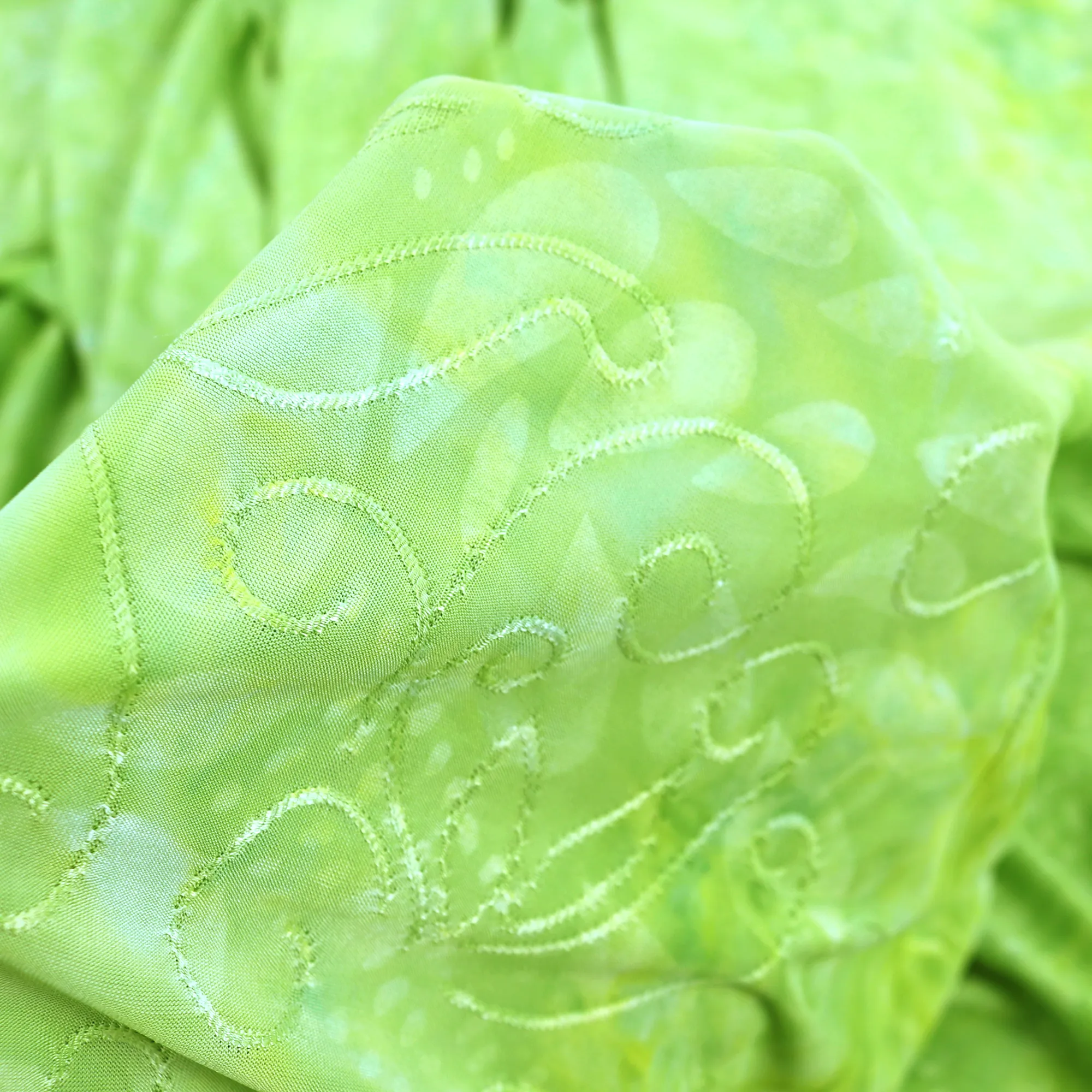 55" 5 Color 190GSM Leaf Pattern Tie-Dyed Knit Jacquard Fabric by the Yard