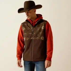 Ariat Men's Brown Southwest Print Logan Softshell Vest