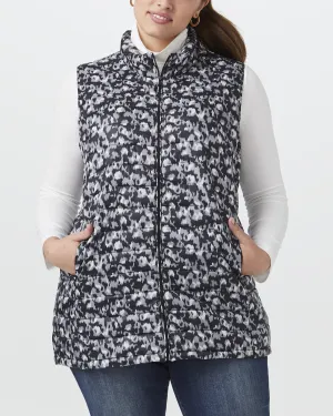 Avalynn Tunic Puffer Vest | Black / White