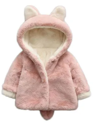 Baby Girls Winter Jackets Warm Faux Fur