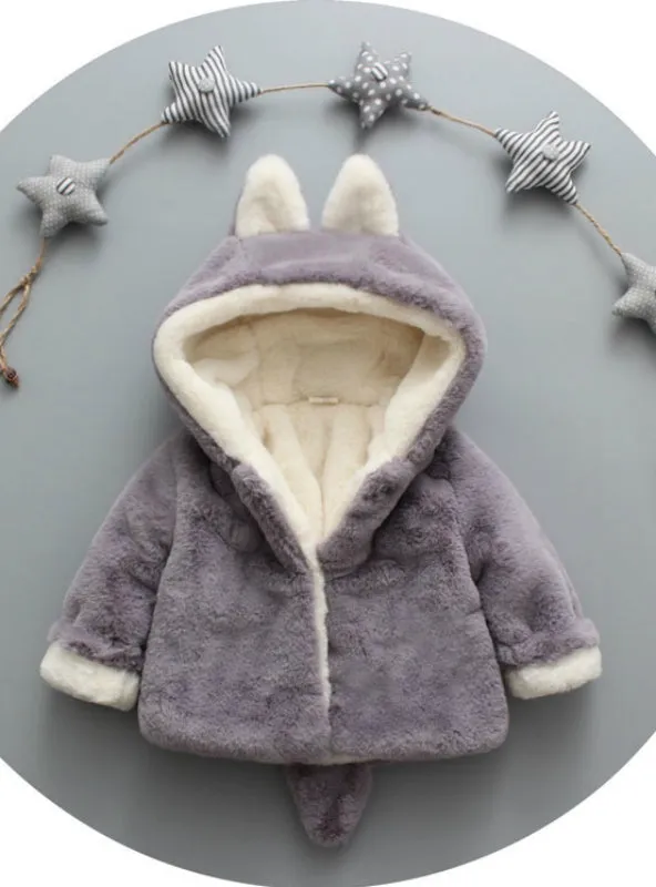 Baby Girls Winter Jackets Warm Faux Fur