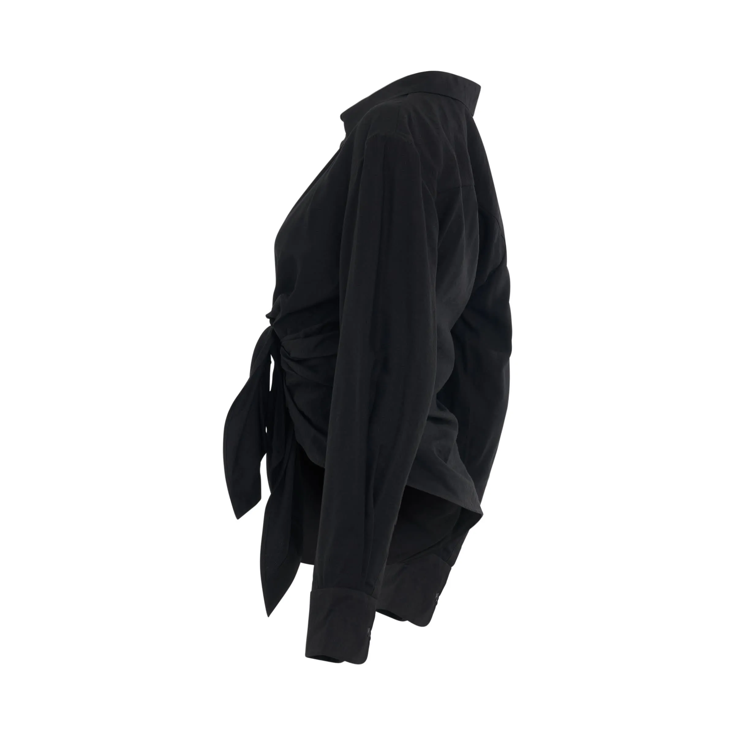Bahia Tied Sash Shirt in Black