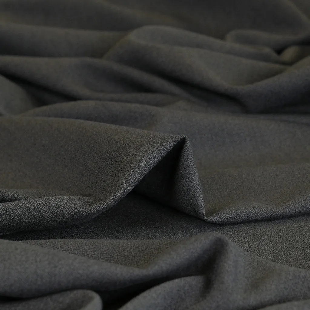 Bloomsbury - Grey Mix Crepe Stretch Woven Suiting Fabric Sample