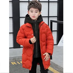 Boys Jacket Autumn Winter Thicken Warm Jackets Long Style Zipper