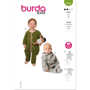 Burda Style Pattern 9235 Babies' Jumpsuit B9235
