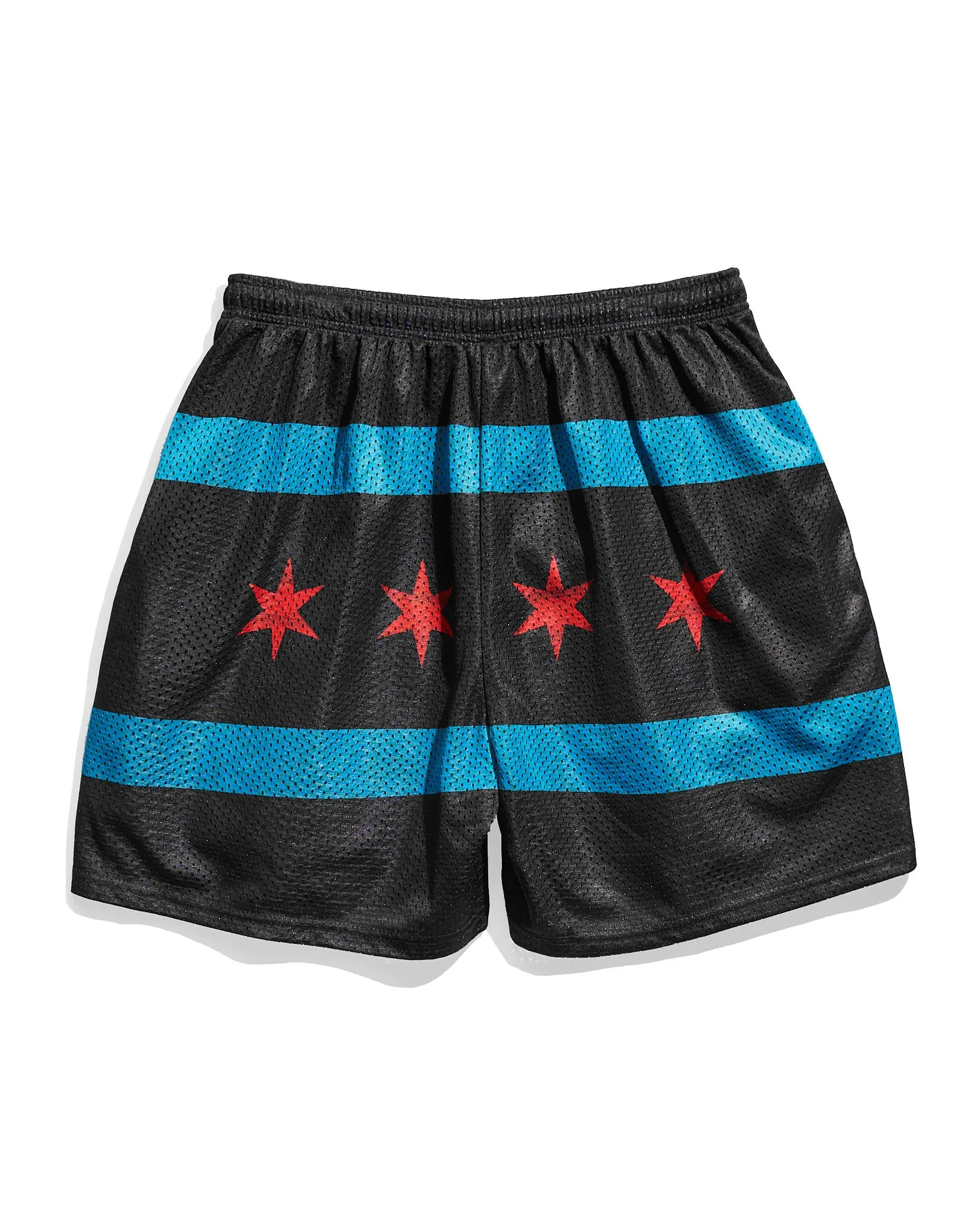 Chicago Flag Black Retro Shorts