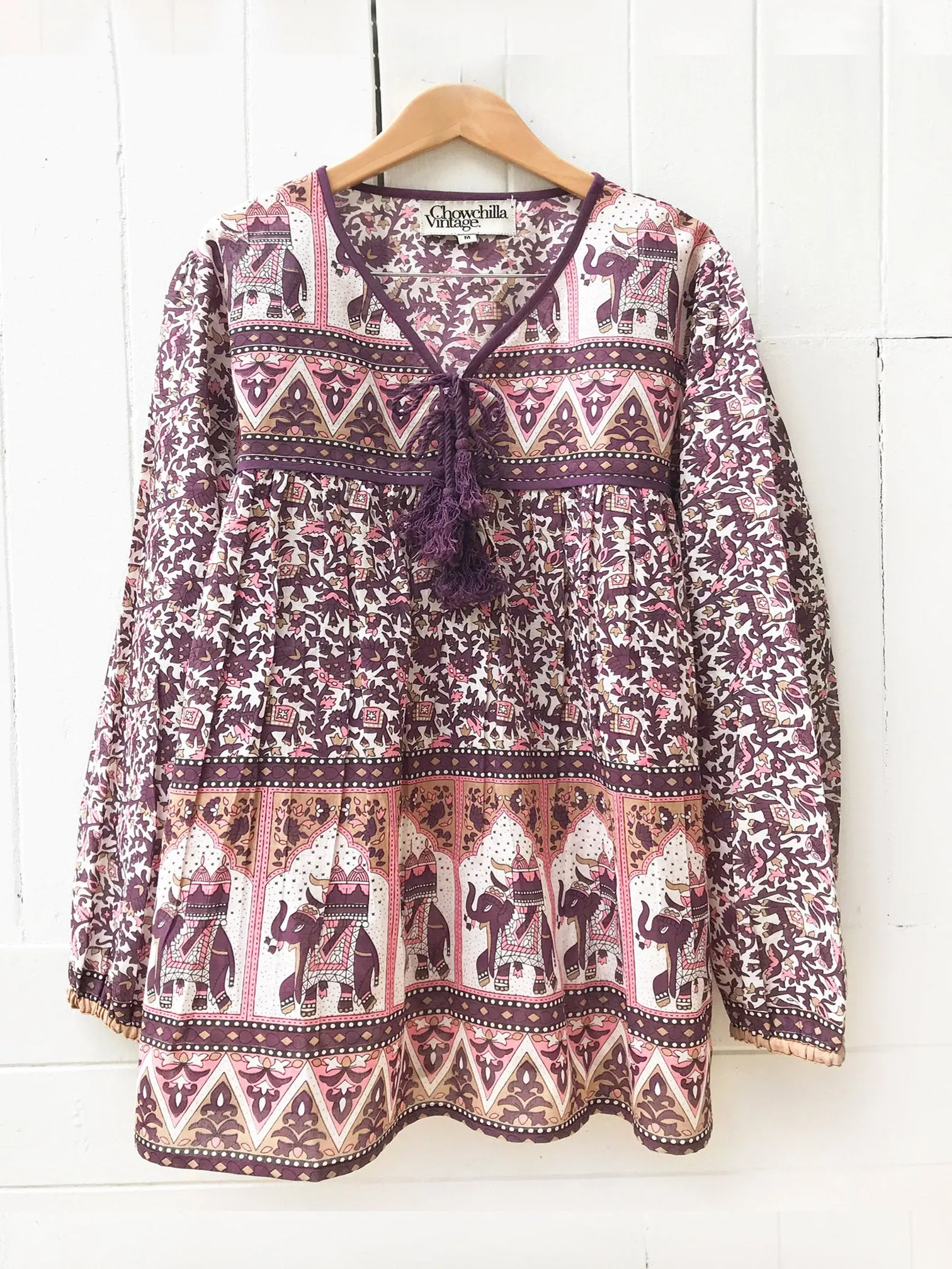 Chowchilla Vintage Indian GYPSET Blouse • "Lucky" • LAST ONE (Size XS)