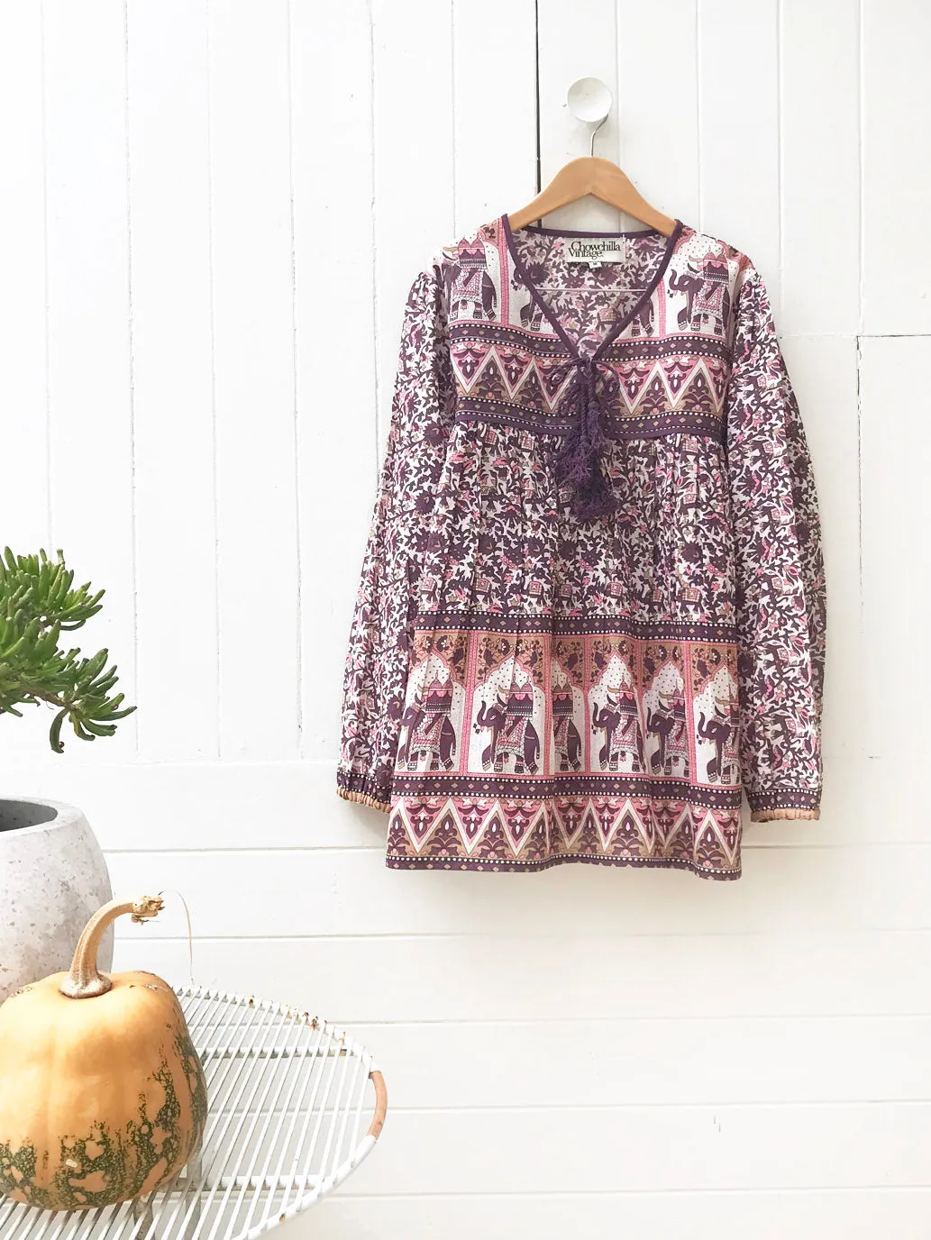 Chowchilla Vintage Indian GYPSET Blouse • "Lucky" • LAST ONE (Size XS)