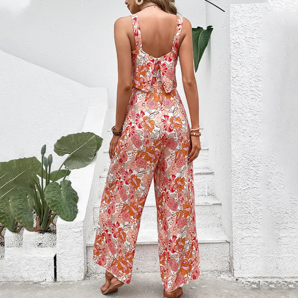 Desiree - Elegant blomstret buksedragt til kvinder