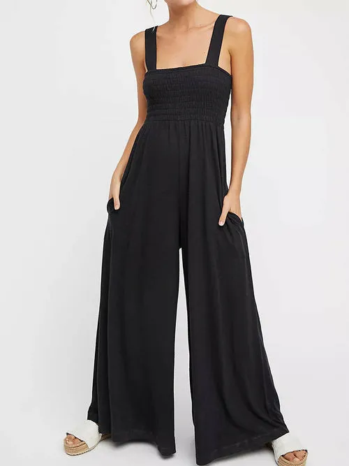 Elegant Solid Color Sleeveless Jumpsuits