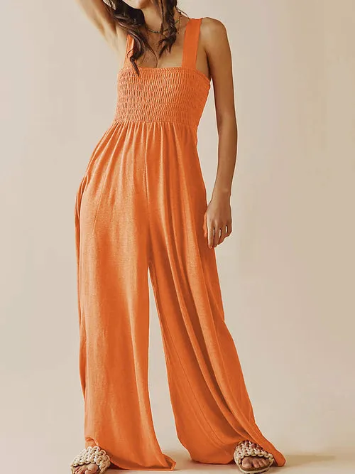 Elegant Solid Color Sleeveless Jumpsuits