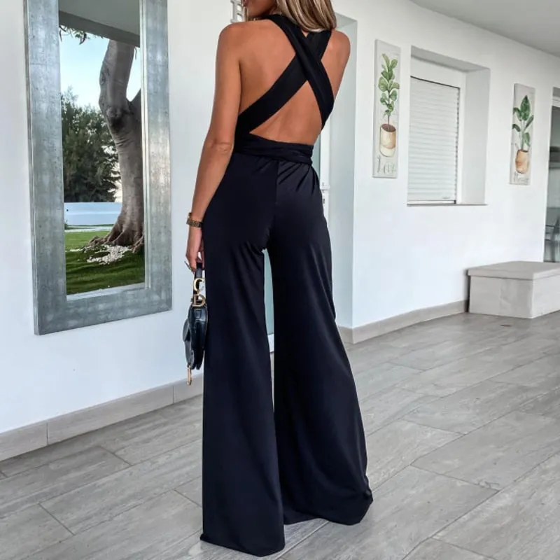 Elegant V Neck Jumpsuit
