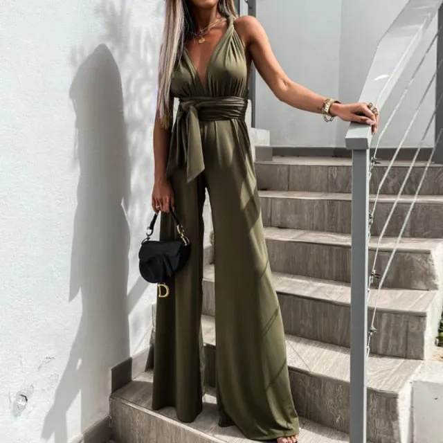 Elegant V Neck Jumpsuit