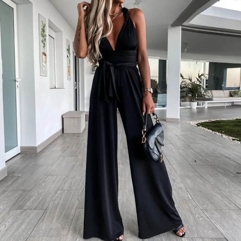 Elegant V Neck Jumpsuit