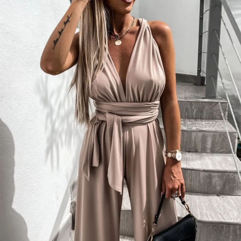 Elegant V Neck Jumpsuit