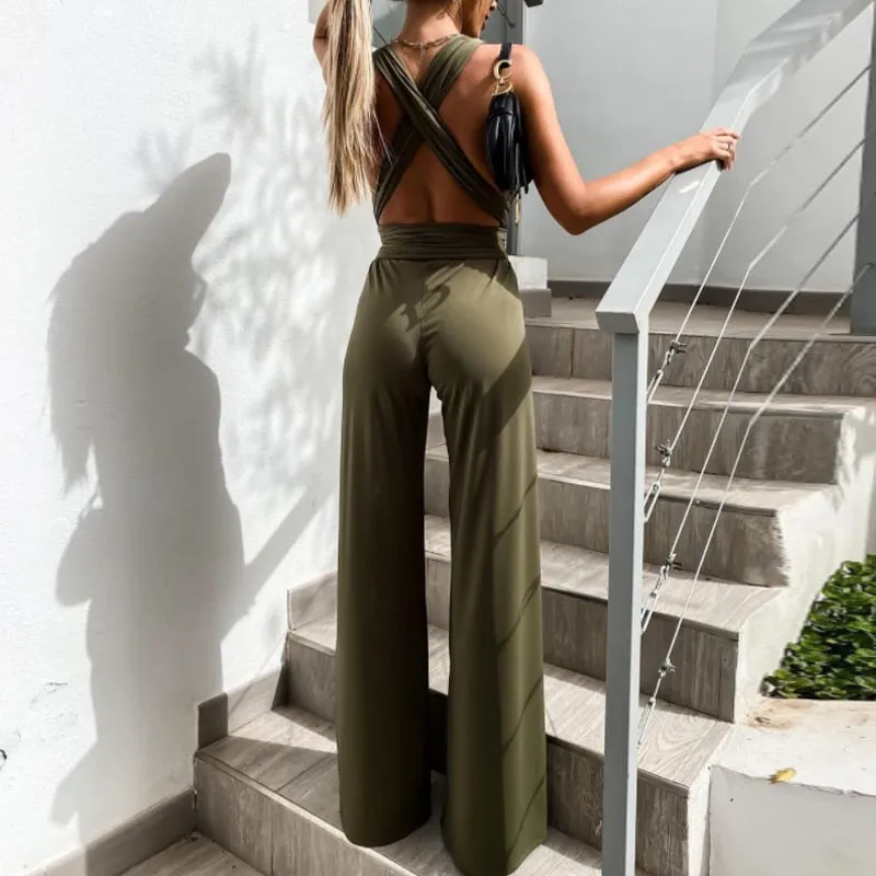 Elegant V Neck Jumpsuit