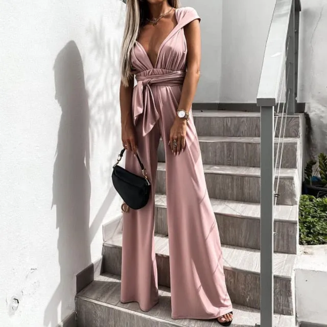 Elegant V Neck Jumpsuit