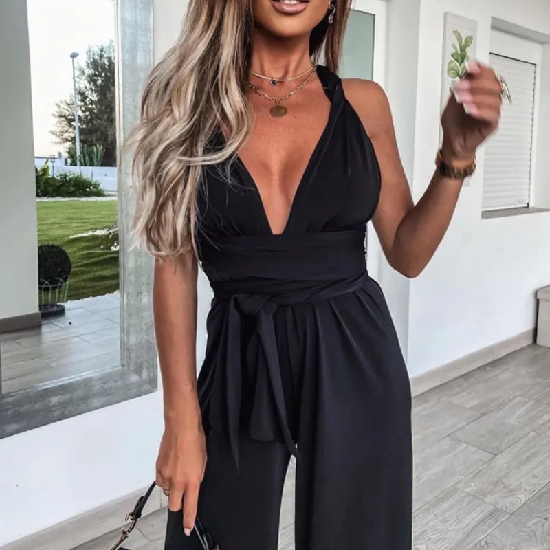 Elegant V Neck Jumpsuit
