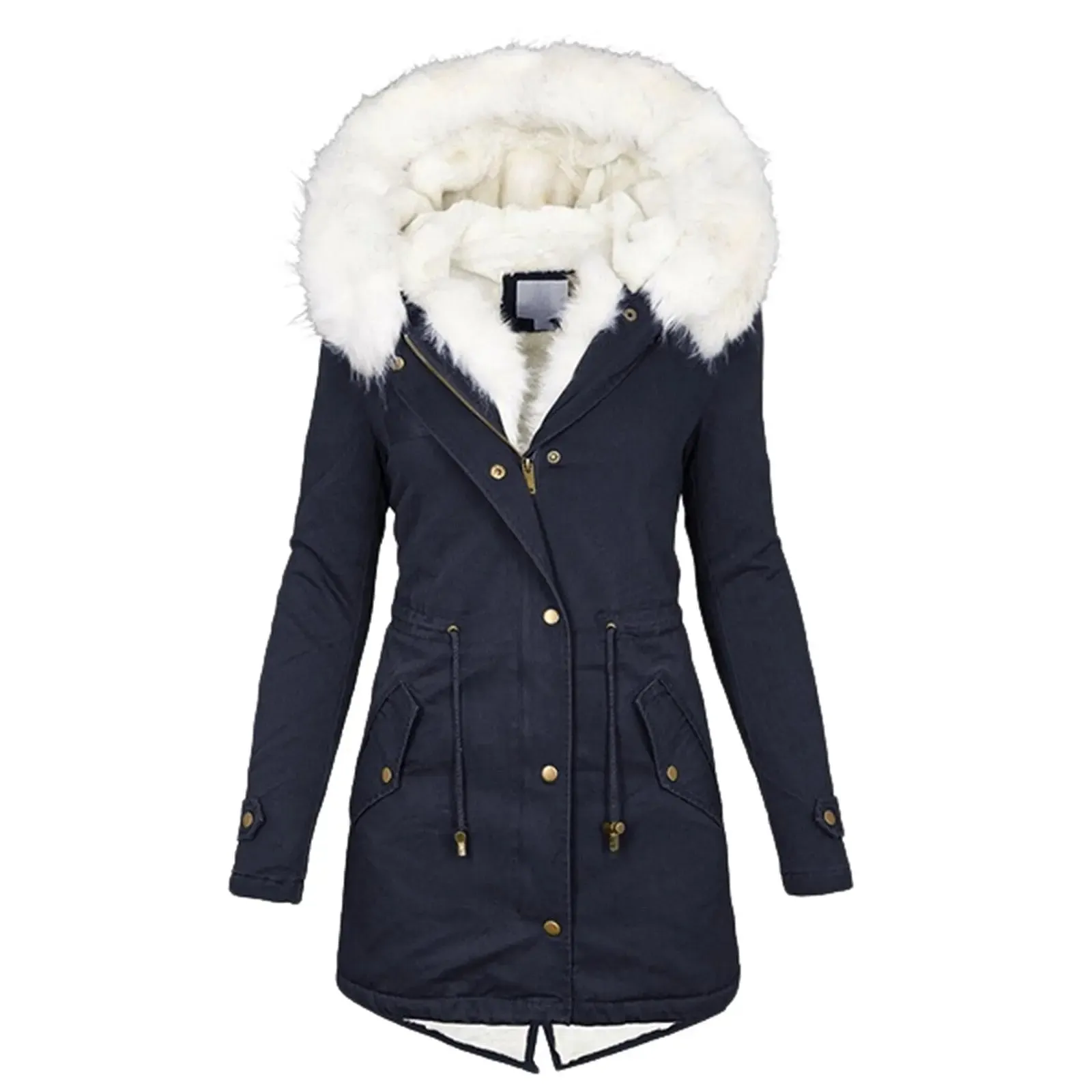 fashionable hooded jacket WITH V NECK STYLE COLLAR