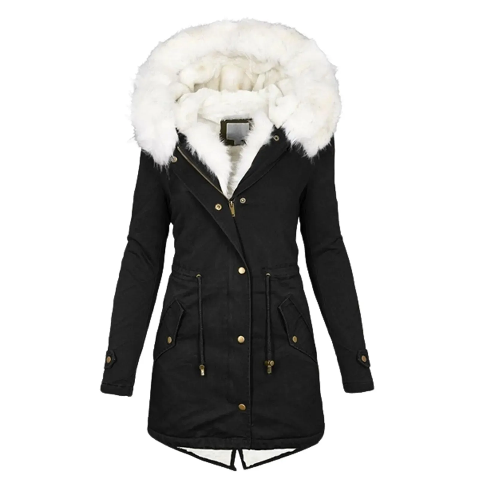 fashionable hooded jacket WITH V NECK STYLE COLLAR