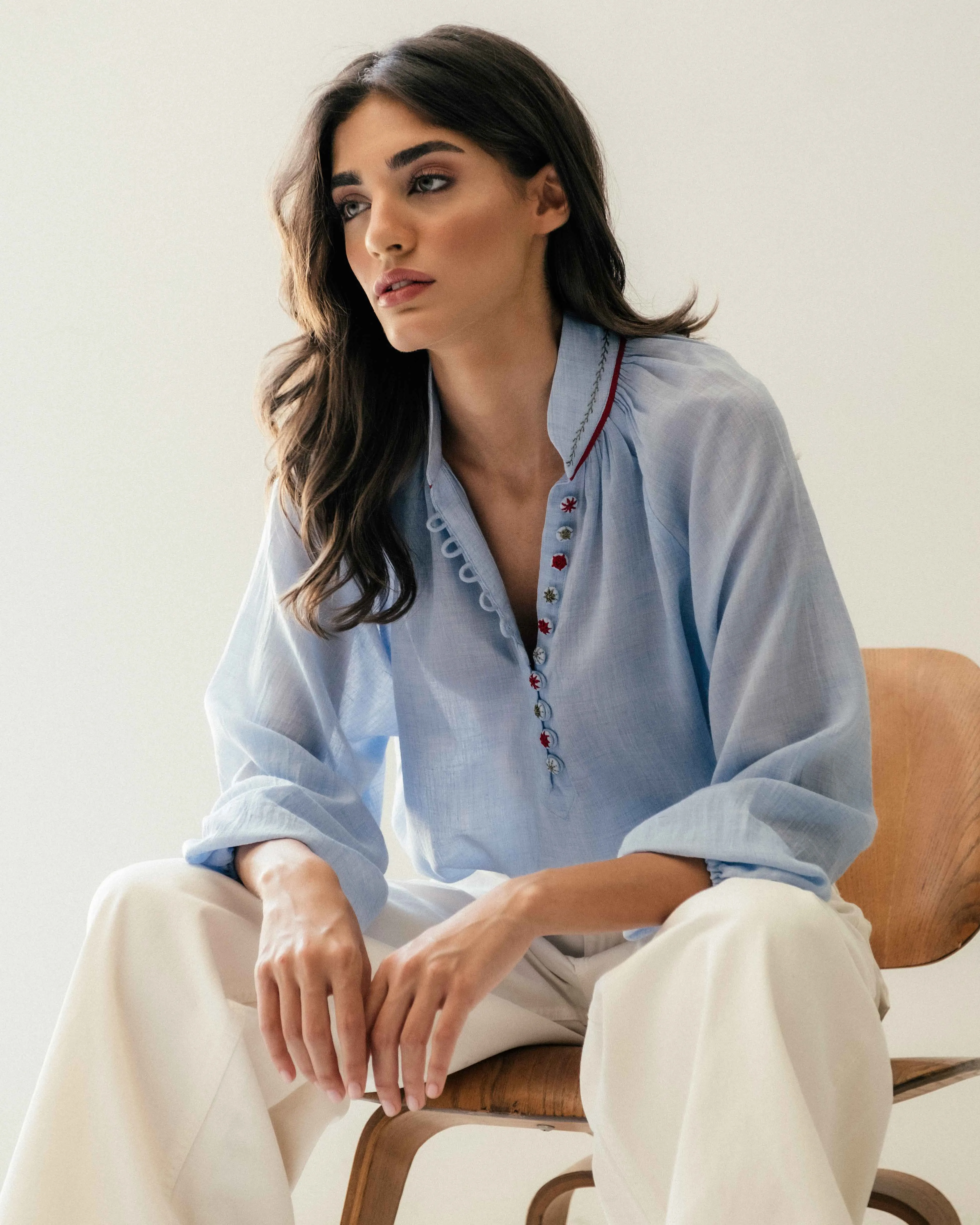 Golab Blouse - Blue & Red (Limited Edition)