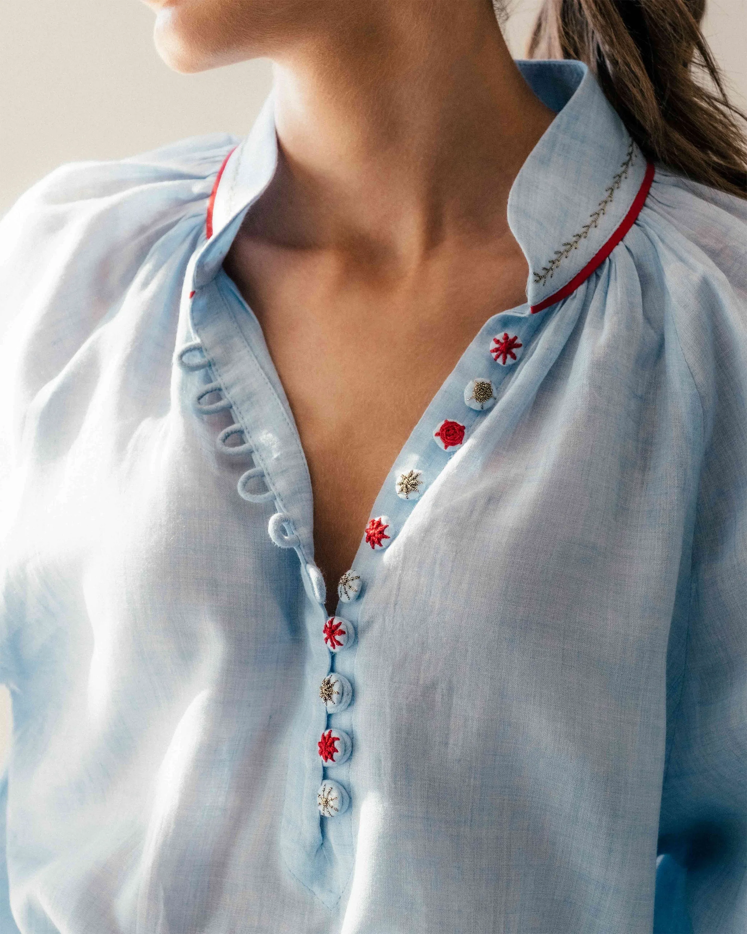 Golab Blouse - Blue & Red (Limited Edition)