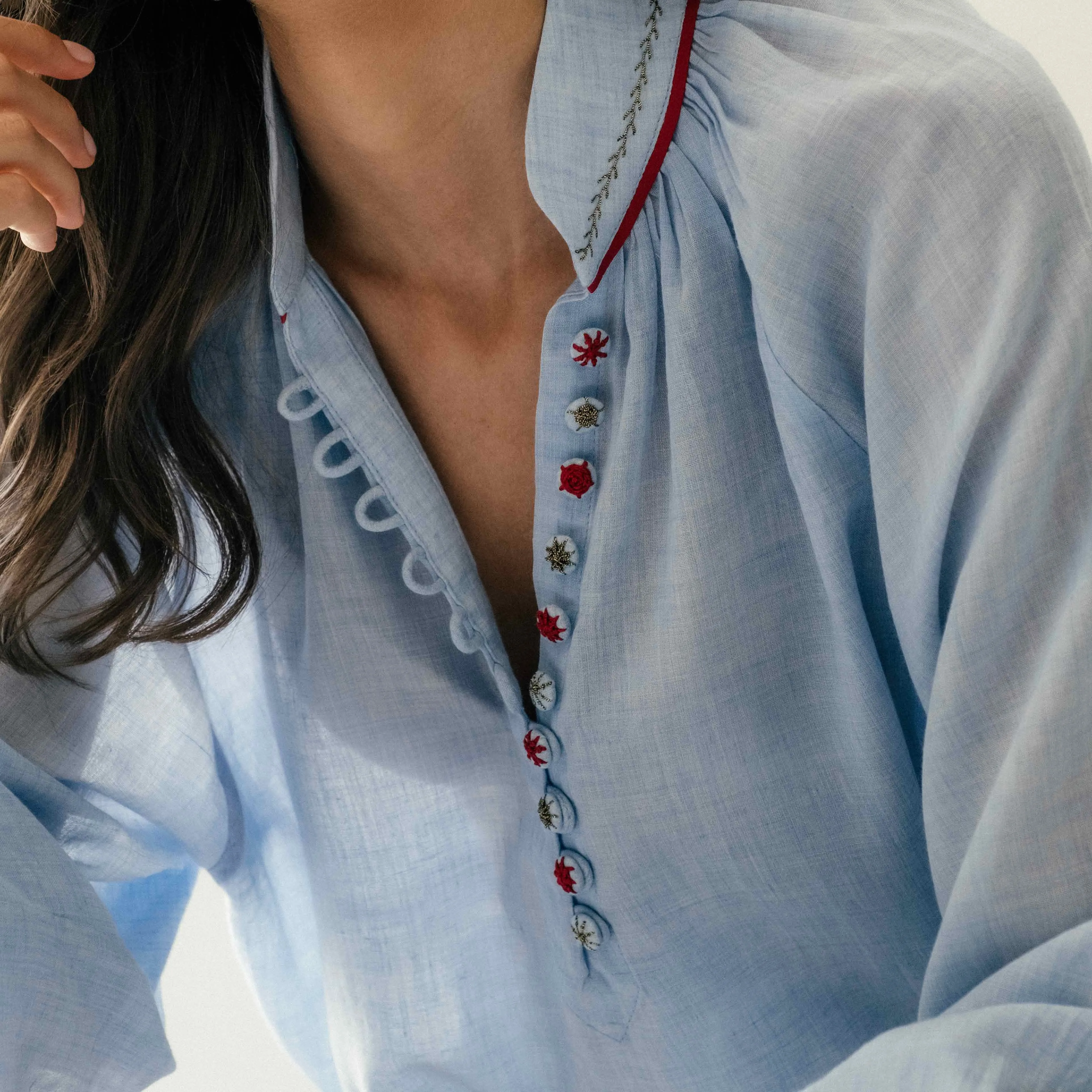 Golab Blouse - Blue & Red (Limited Edition)