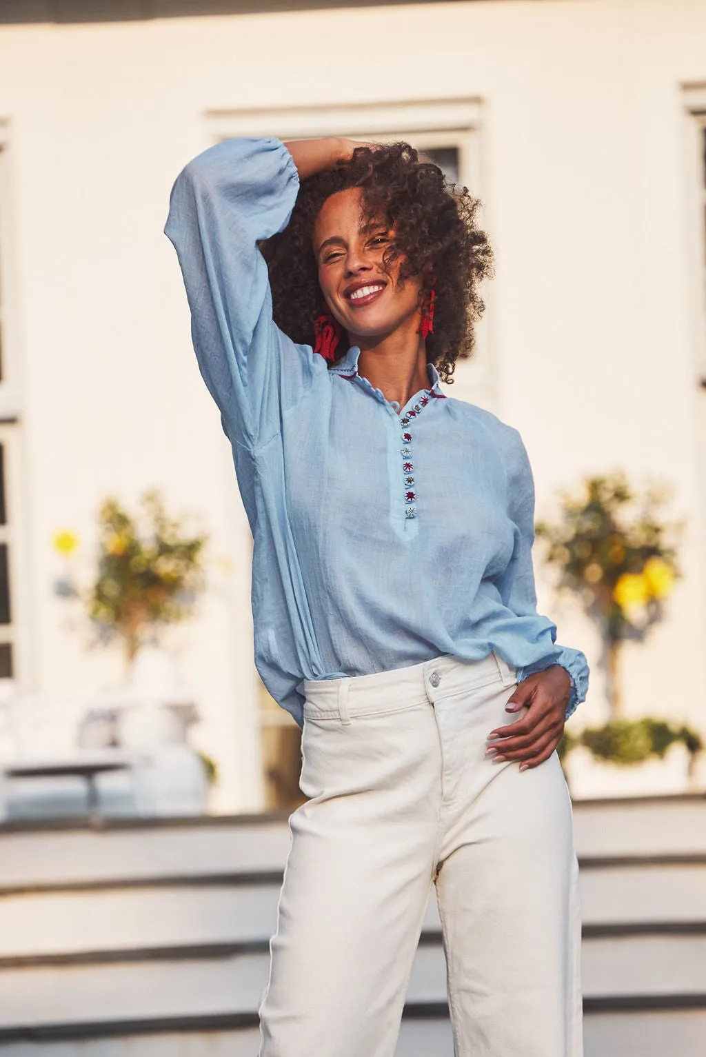 Golab Blouse - Blue & Red (Limited Edition)