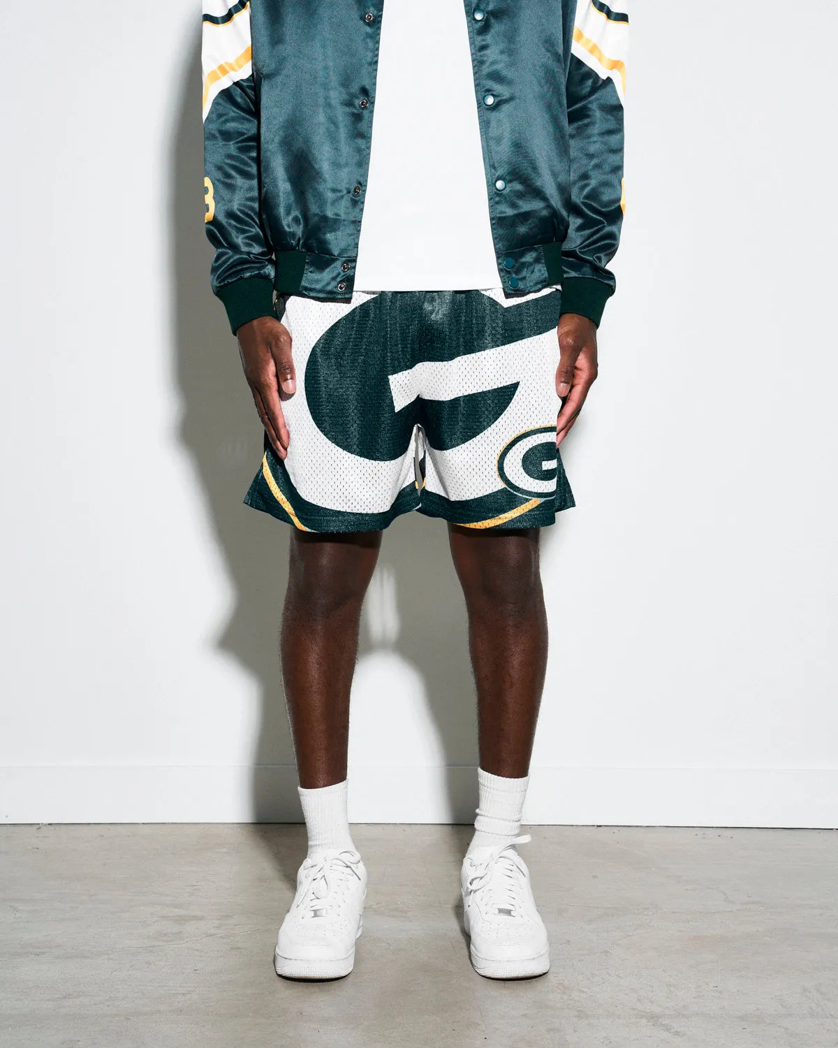 Green Bay Packers Big Logo Retro Shorts