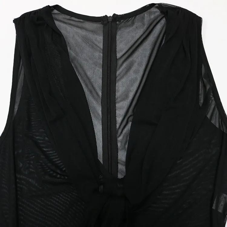 High-end Plus Size Sleeveless V Neck High Waist Jumpsuit