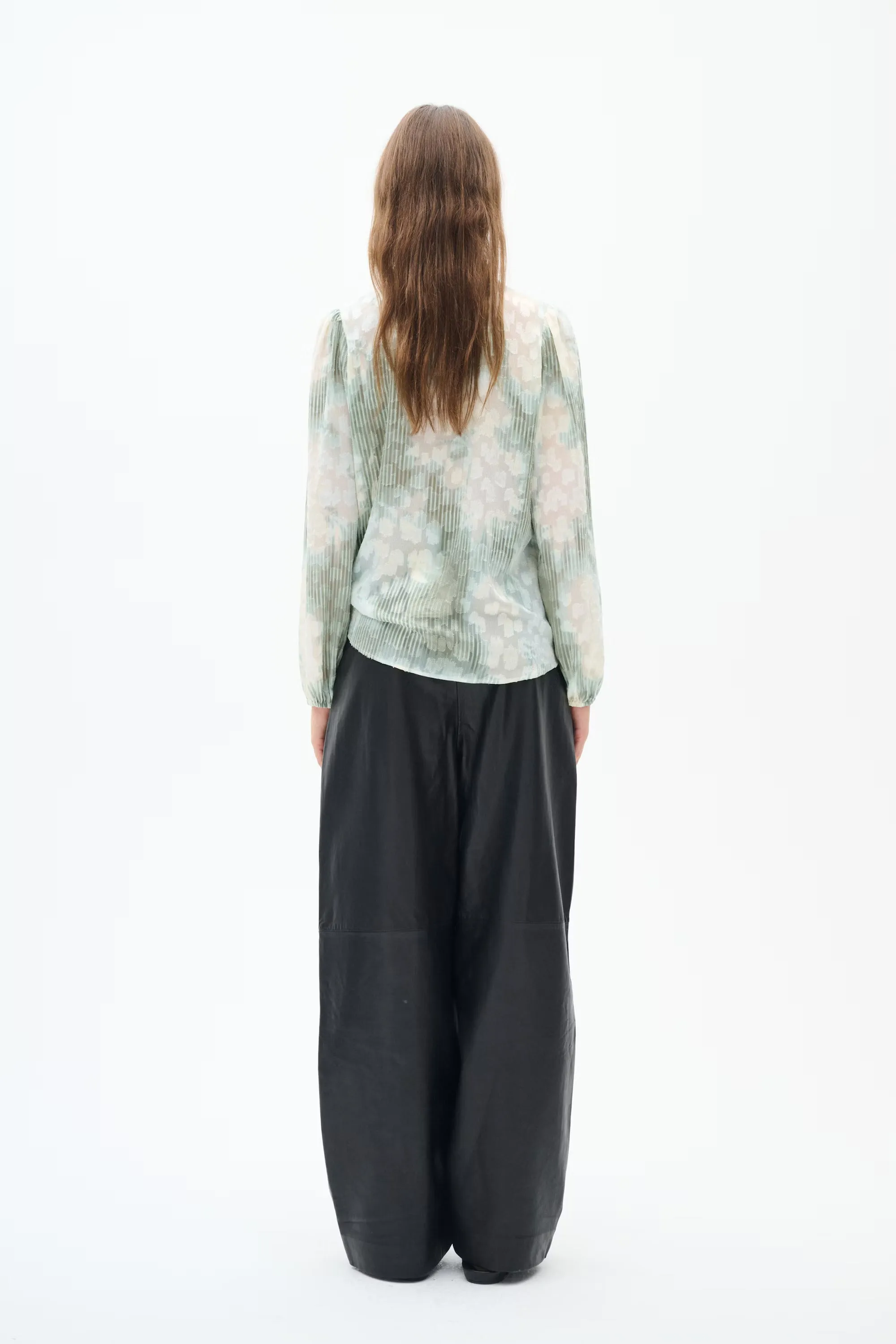 Inwear CielleI Mao Collar Green Print Shirt