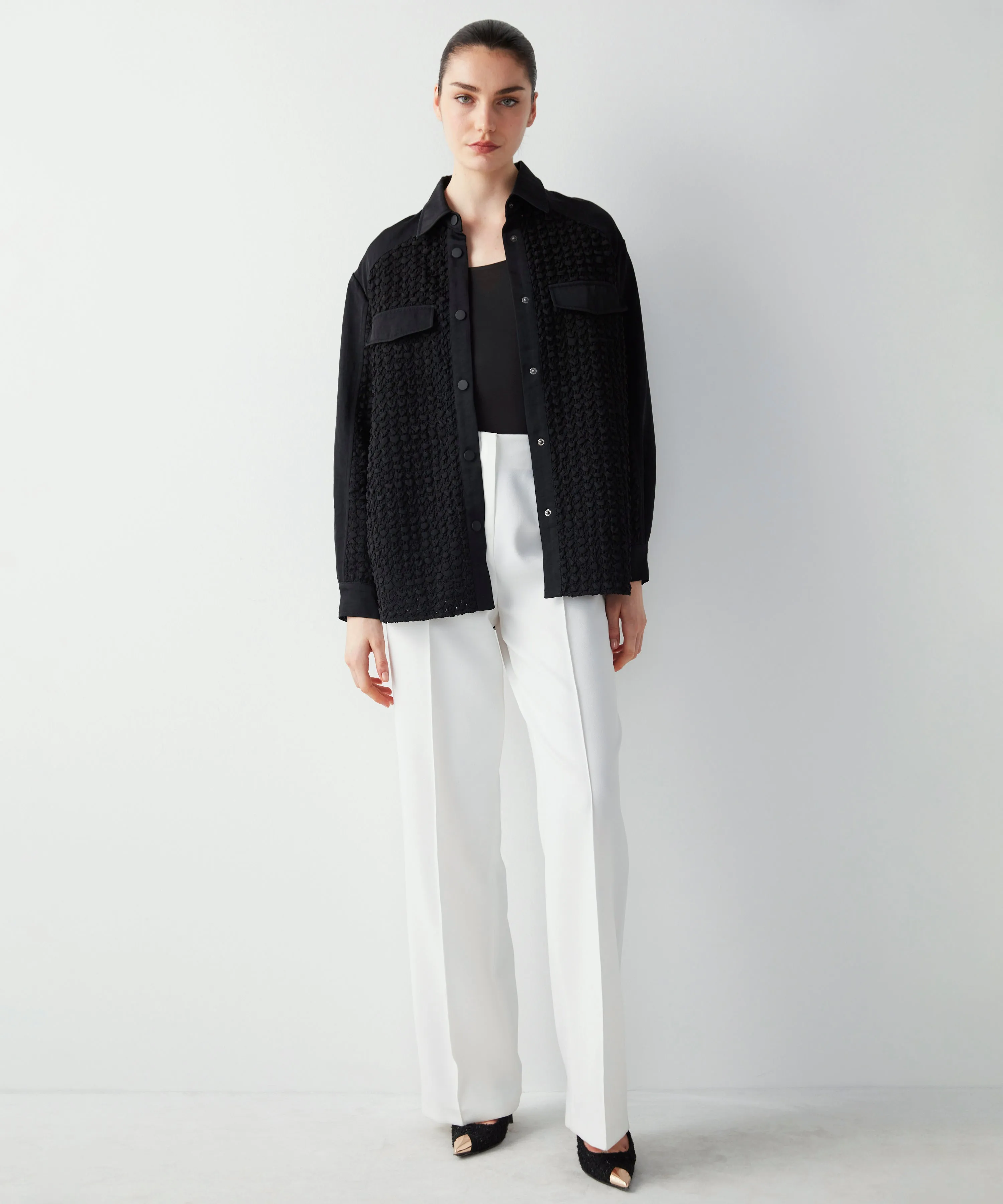 Ipekyol Fabric Mix Jacket Black