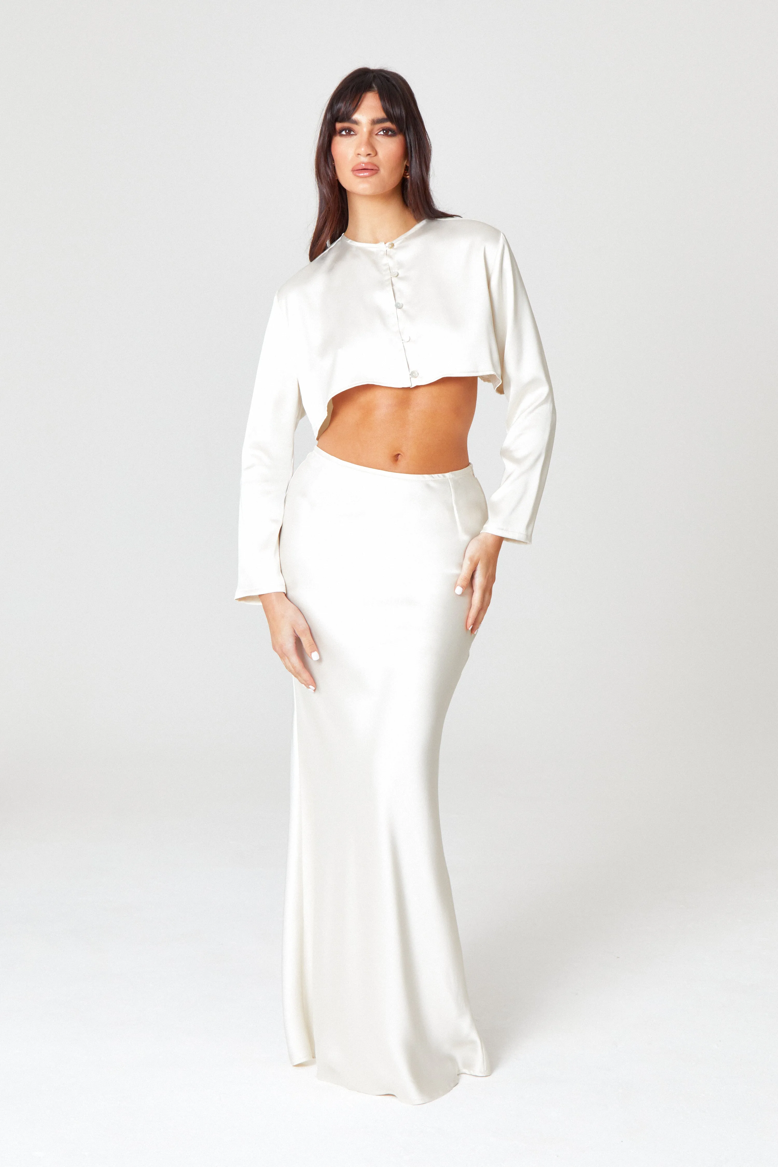 Ivory Satin Blouse