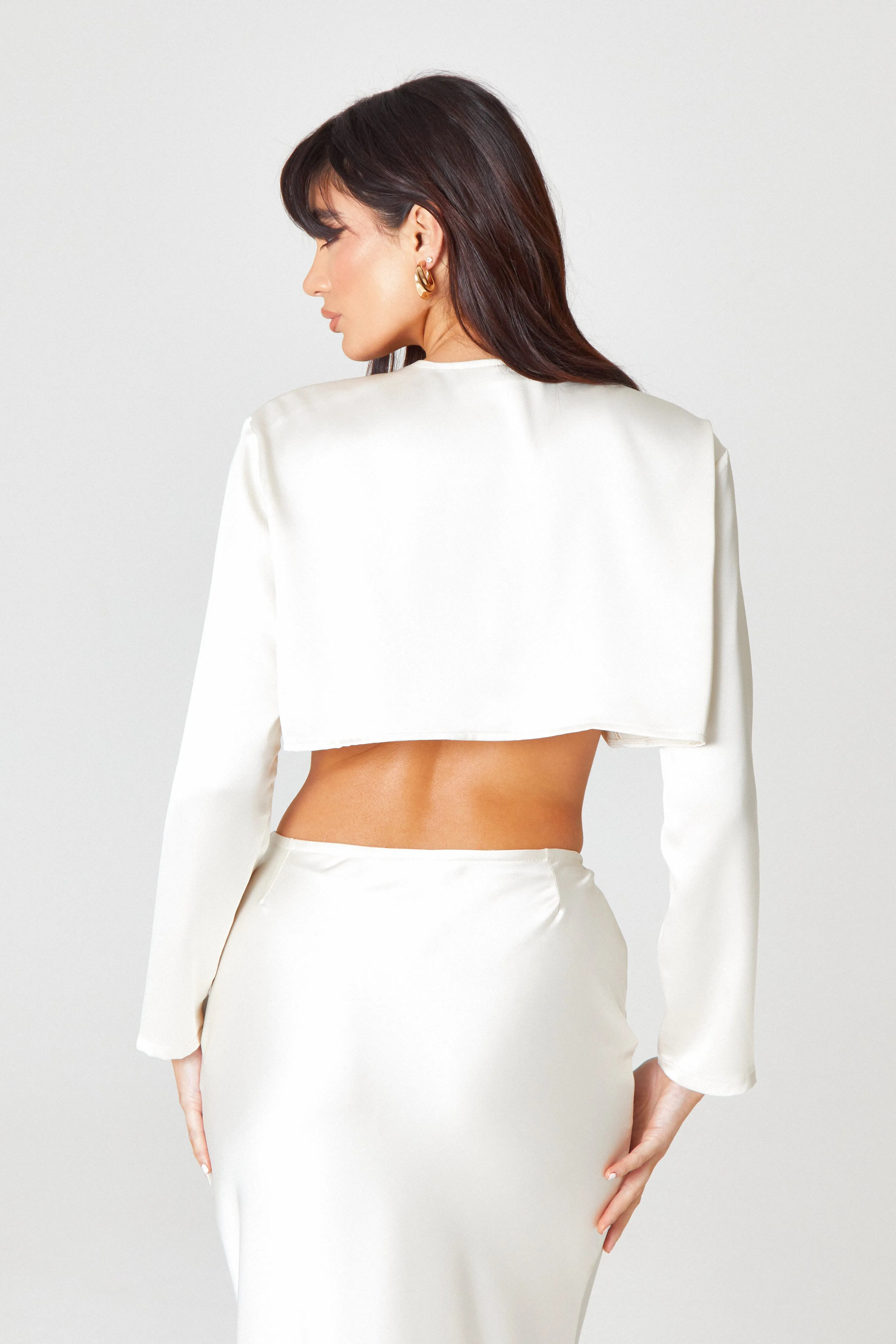 Ivory Satin Blouse