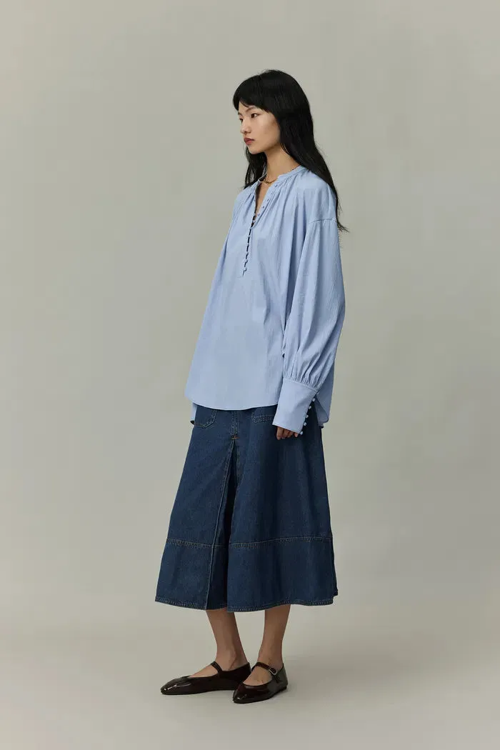 Lila Laidback French Shirt in Tencel-Cotton