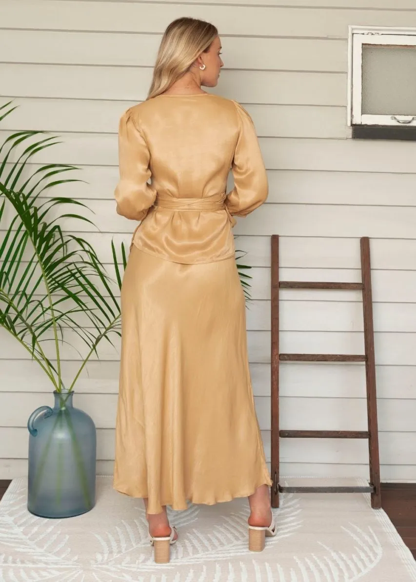 Lina Wrap Top - Taupe