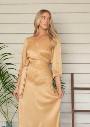 Lina Wrap Top - Taupe