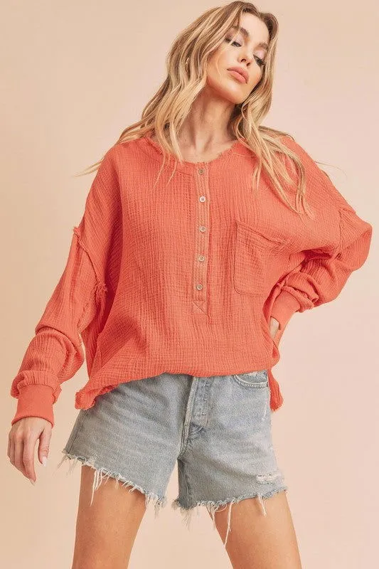 Majorie Cotton Long Sleeve Top