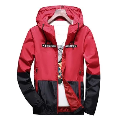 Men's Hip Hop Jacket Windbreaker Hooded Casual Retro Vintage Streetwear