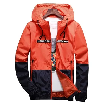 Men's Hip Hop Jacket Windbreaker Hooded Casual Retro Vintage Streetwear