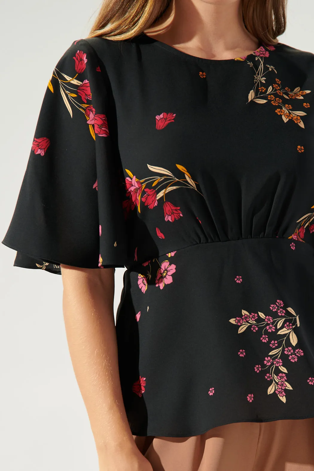 Nightingale Floral Primrose Butterfly Sleeve Top