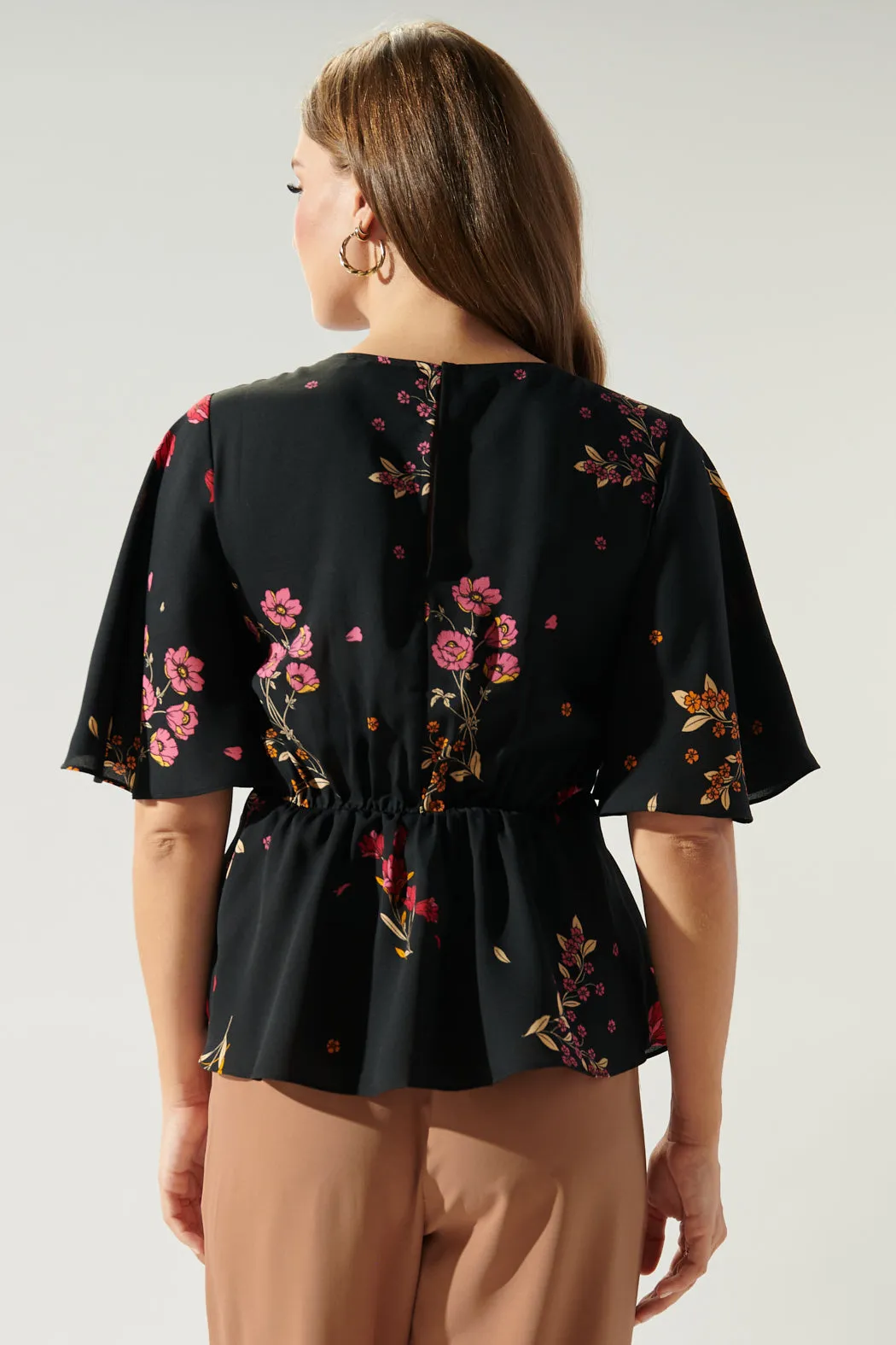 Nightingale Floral Primrose Butterfly Sleeve Top