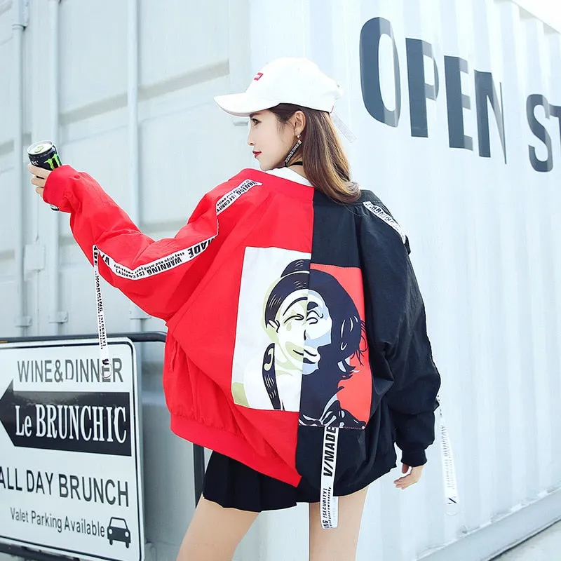 Oversized Black and Red Jacket