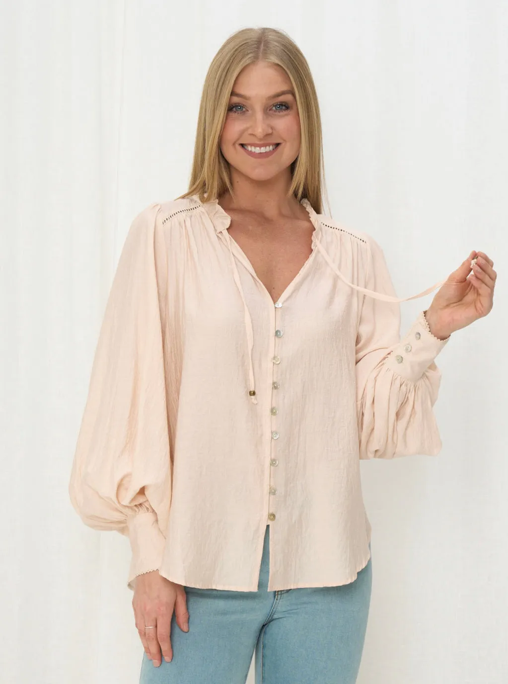 Panama Forrest Blush Blouse