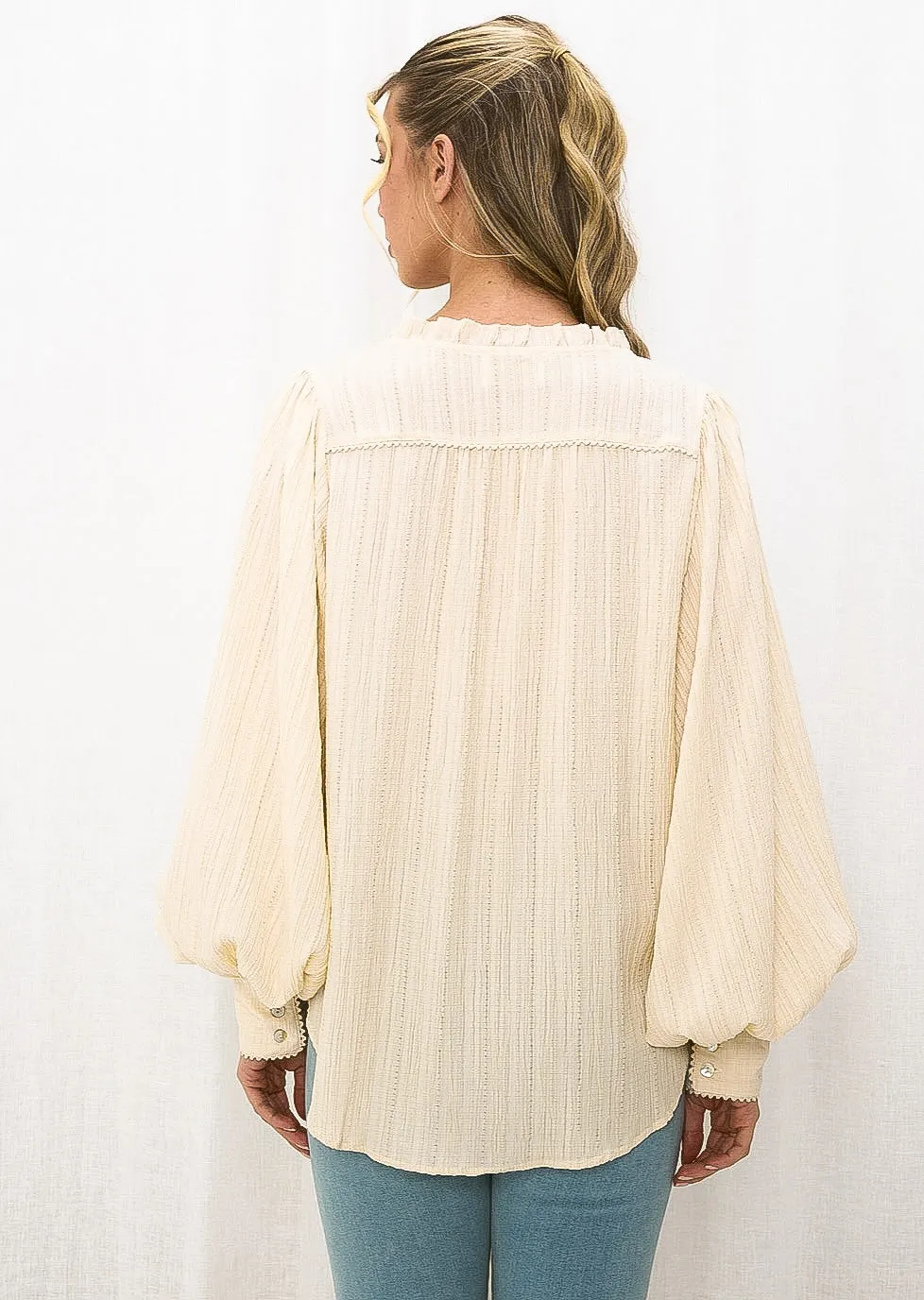 Panama Textured Natural Blouse