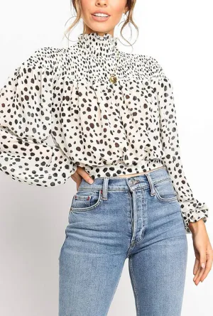 Polka Dot Printed Waist Loose Shirt