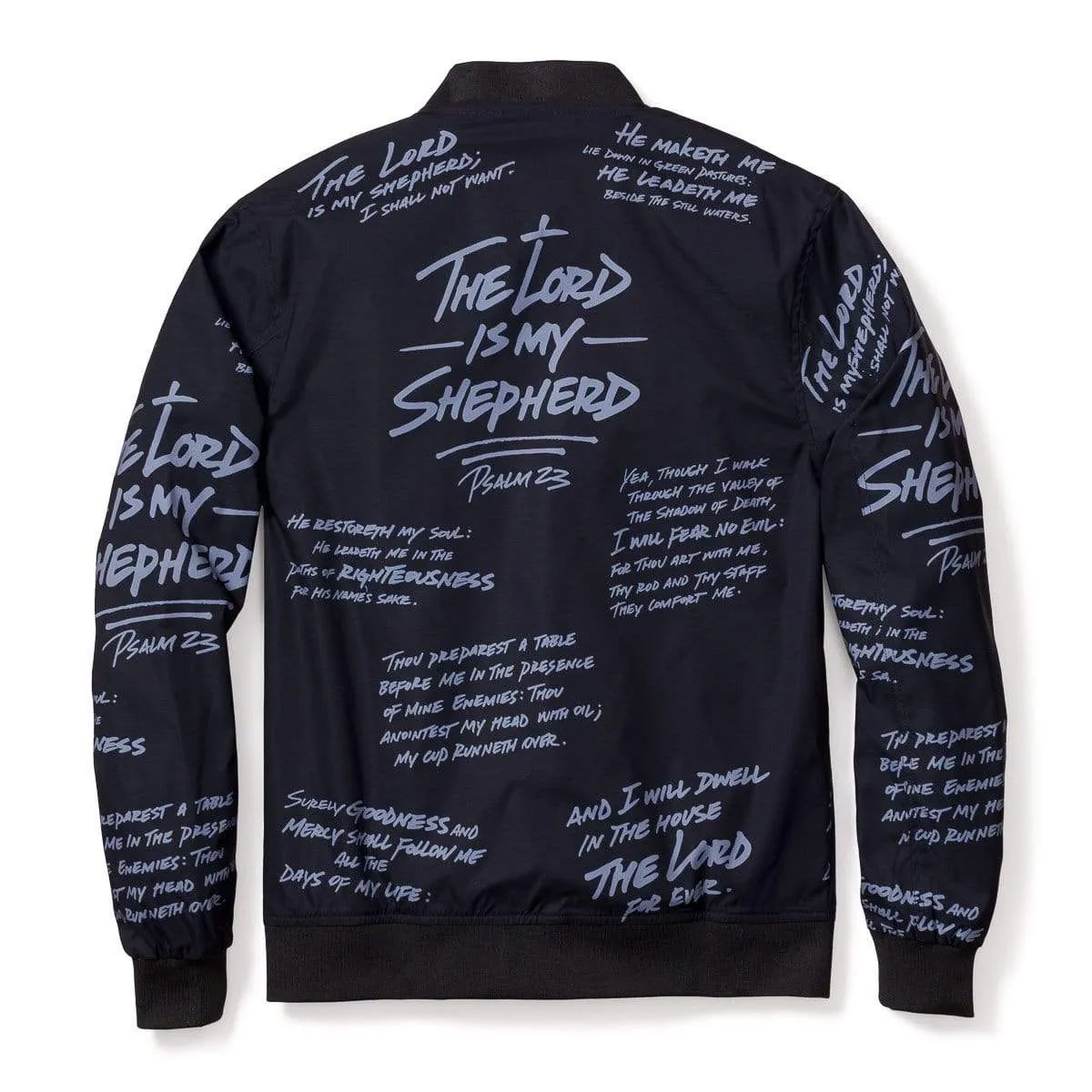 Psalm 23 Bomber Jacket - Matte Black
