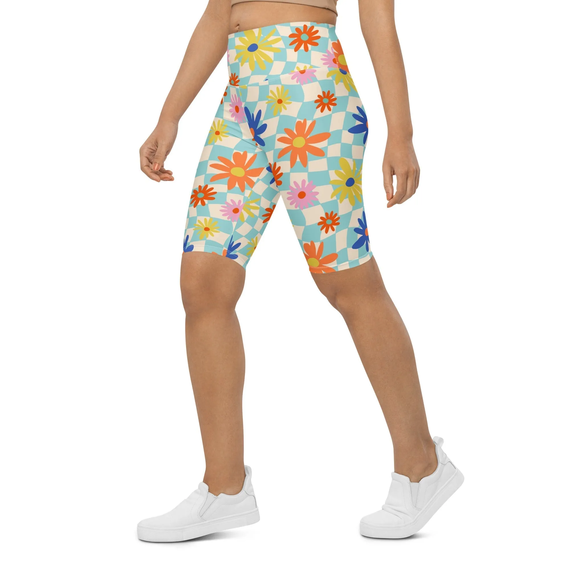Retro Daisy Biker Shorts